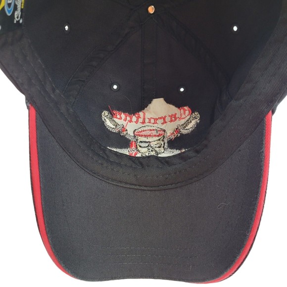 Carolina Beach NC North Carolina Pirate Embroidered Black Red Hat Cap Hook Loop - Picture 8 of 11